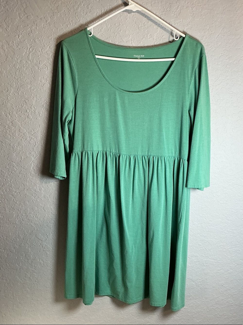 Garnet Hill Women dress Mint Green Scoop-Neck Babydoll Tunic. Size M